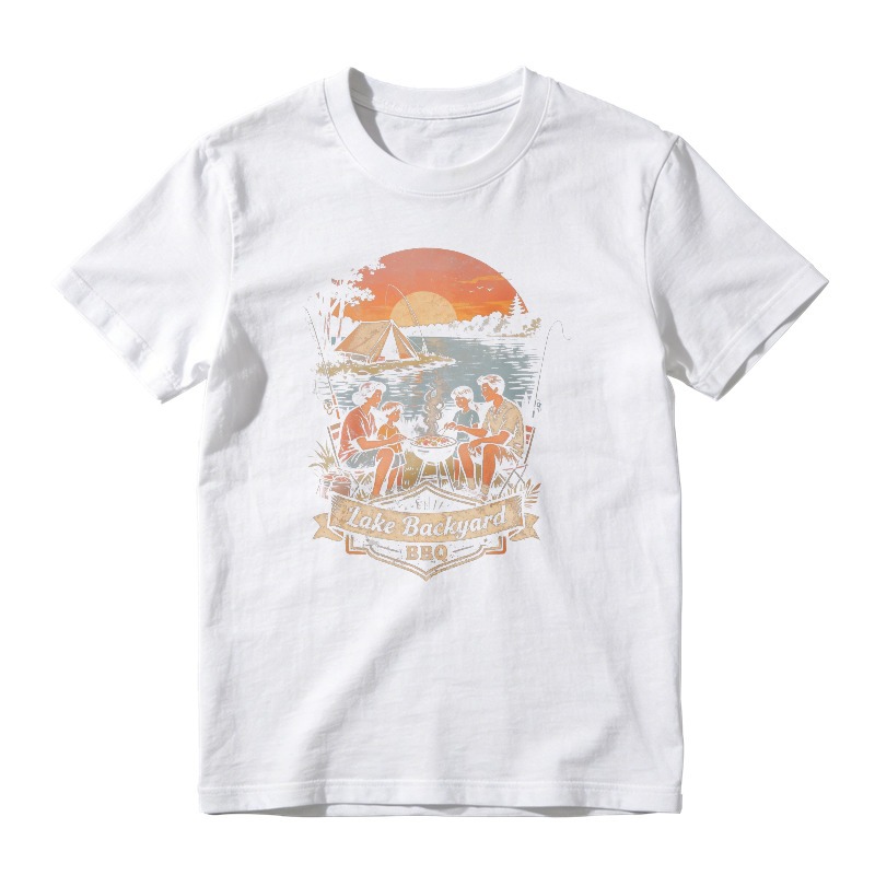 Lake Backyard Bbq Camping Sunset Unisex Classic T-shirt