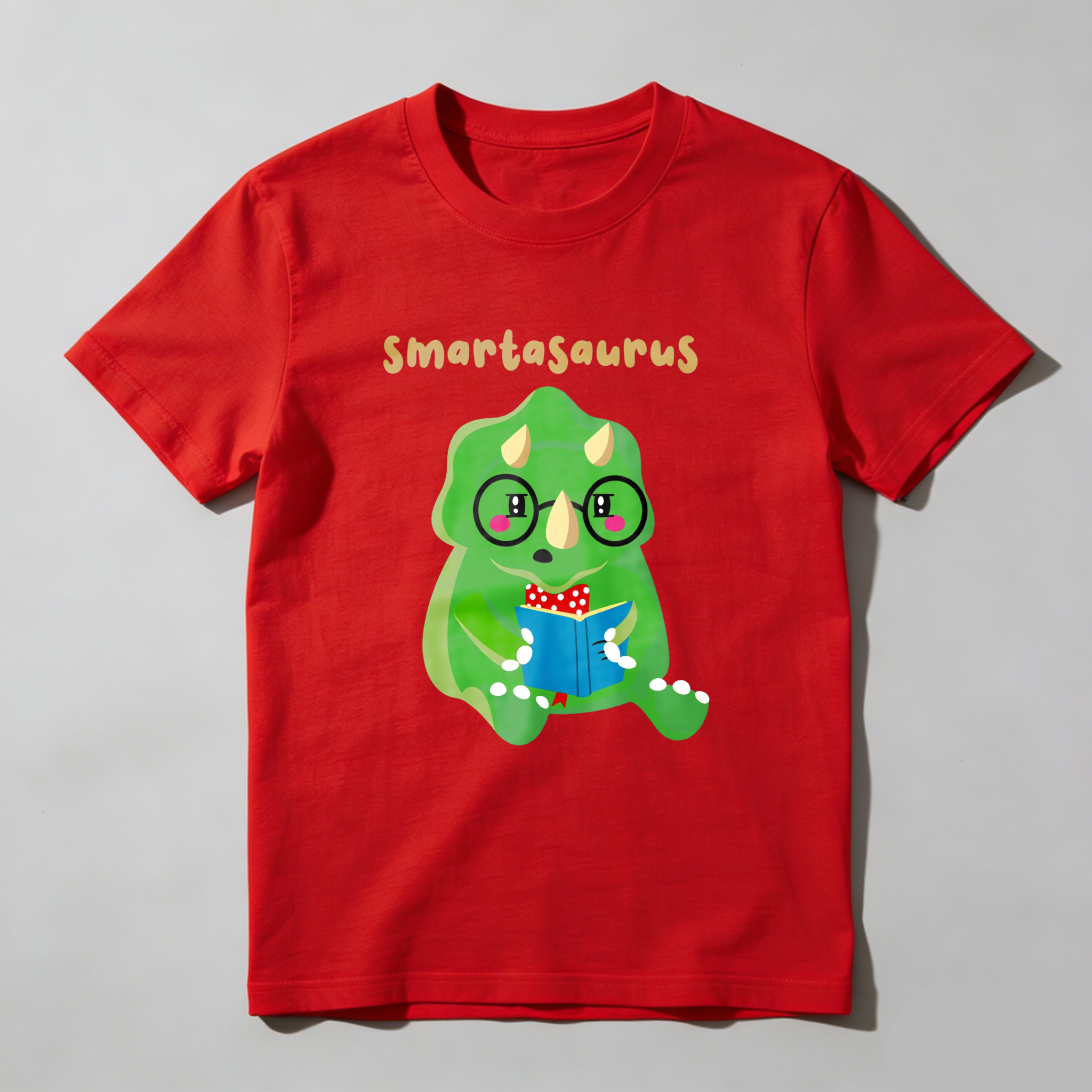 Wardrobecart Smartasaurus Dinosaur Reading Book With Glasses Tshirt