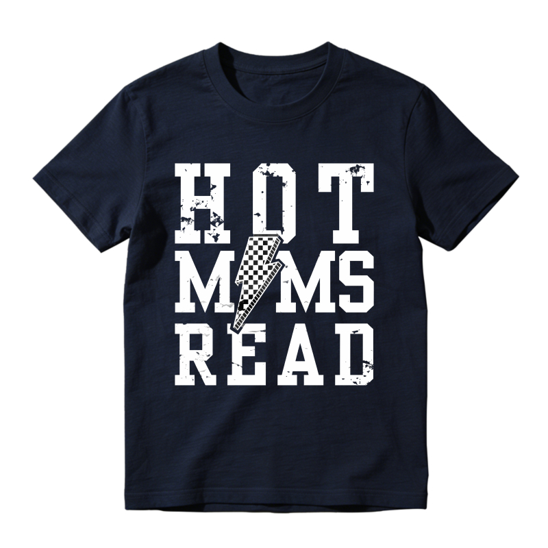 Wardrobecart Hot Mums Read With Lightning Bolt Pattern Unisex Classic T-shirt