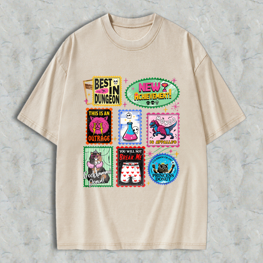 Wardrobecart Best In Dungeon New Achievement This Is An Outrage Ponged In Appaloosa Badass Donut You Will Not Break Me Princess Donut Unisex Washed T-shirt