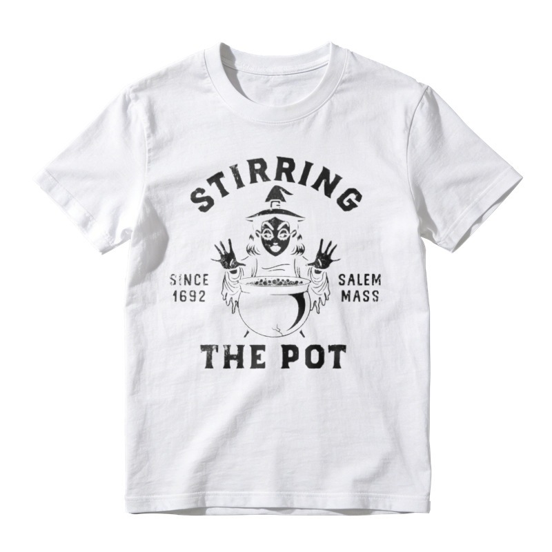 Stirring The Pot Salem Mass 1692 Witch Cauldron Halloween Graphic T-shirt