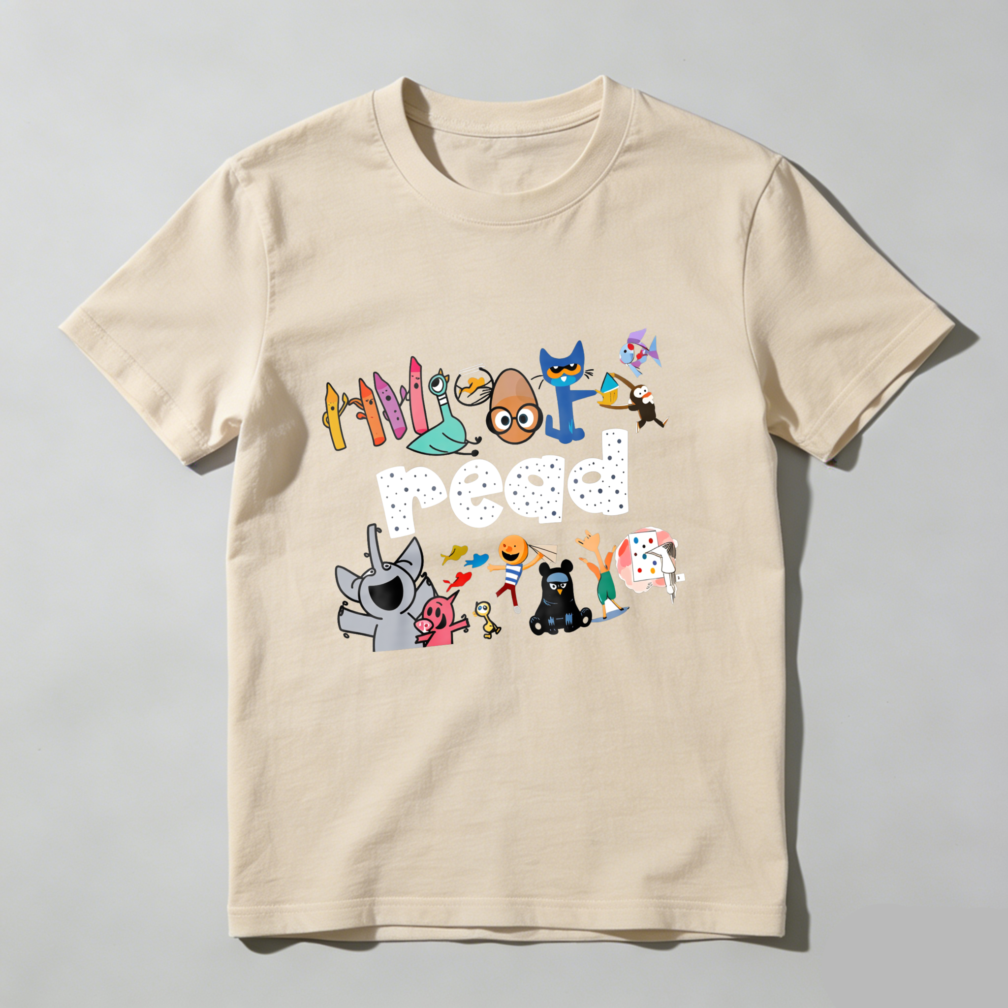 Wardrobecart Read With Colorful Characters And Fun Designs Tshirt