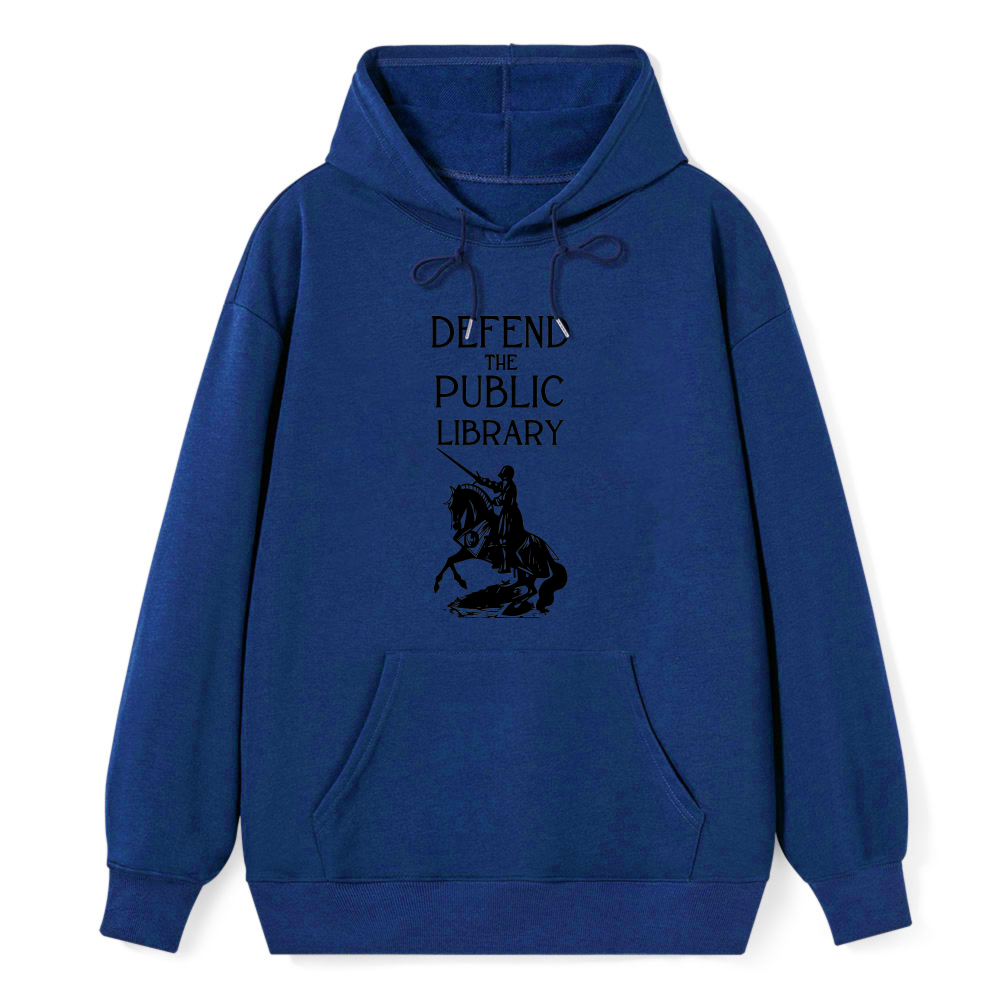 Wardrobecart Defend The Public Library Knight On Horseback Unisex Classic Hoodie