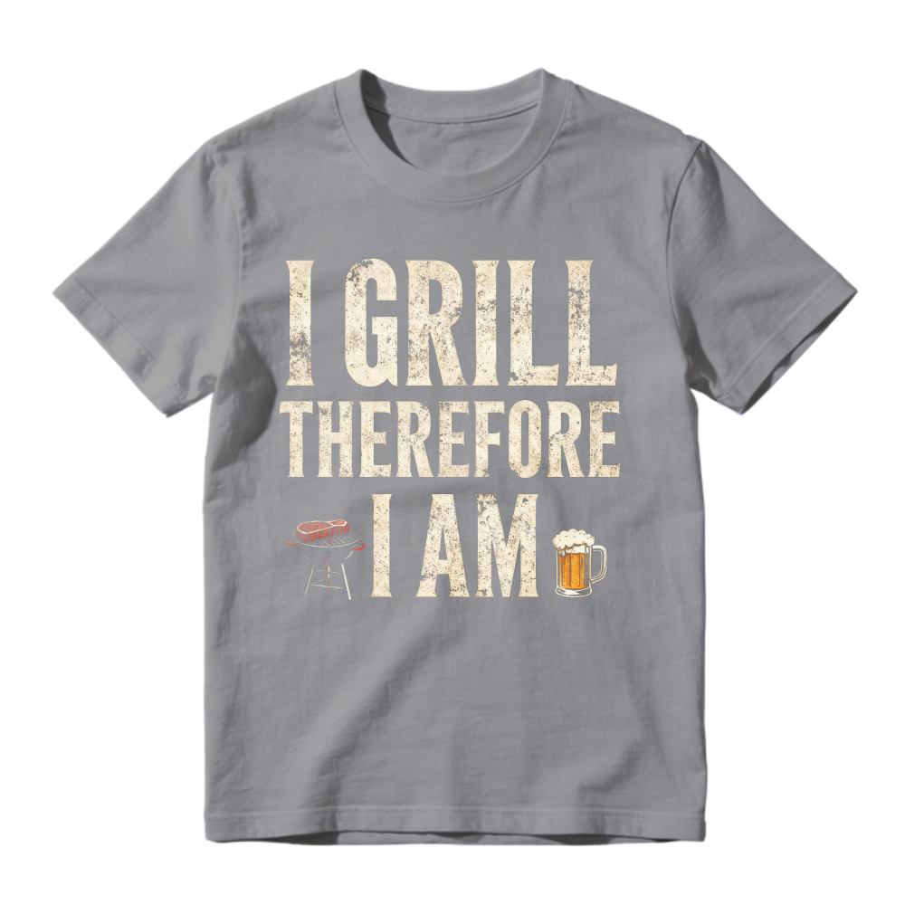 I Grill Therefore I Am BBQ Grill And Beer Graphic Unisex Classic T-shirt