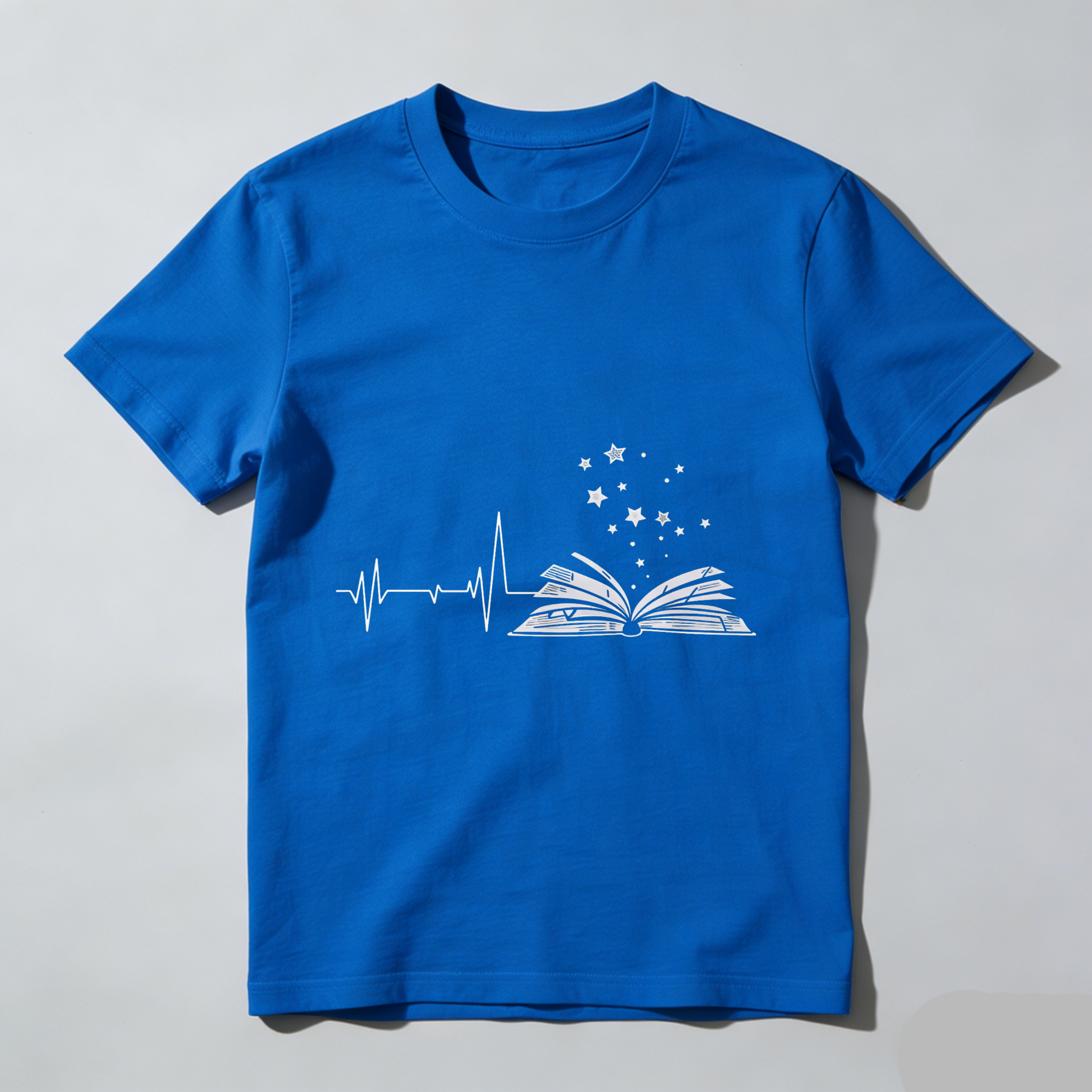Wardrobecart Heartbeat Book Stars Pattern Print Tshirt