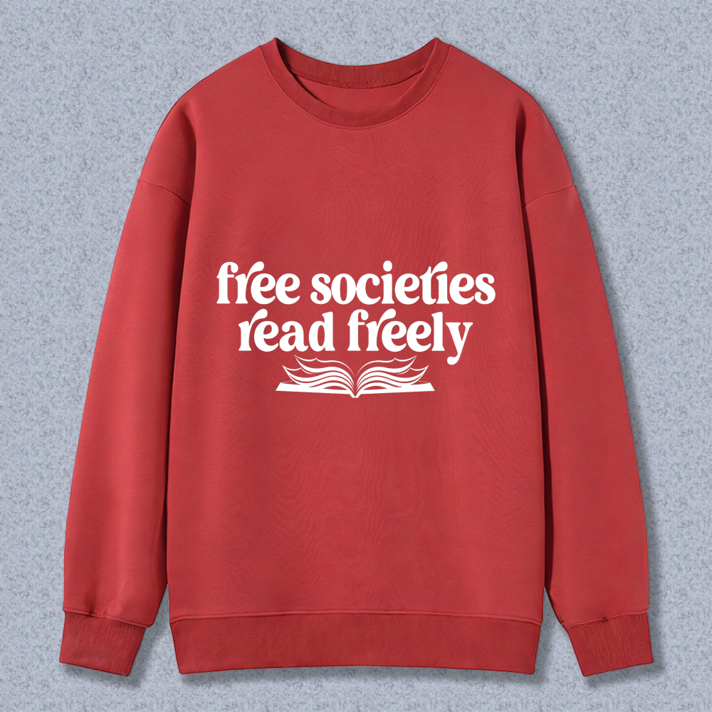 Wardrobecart Free Societies Read Freely Book Design Unisex Classic Sweatshirt