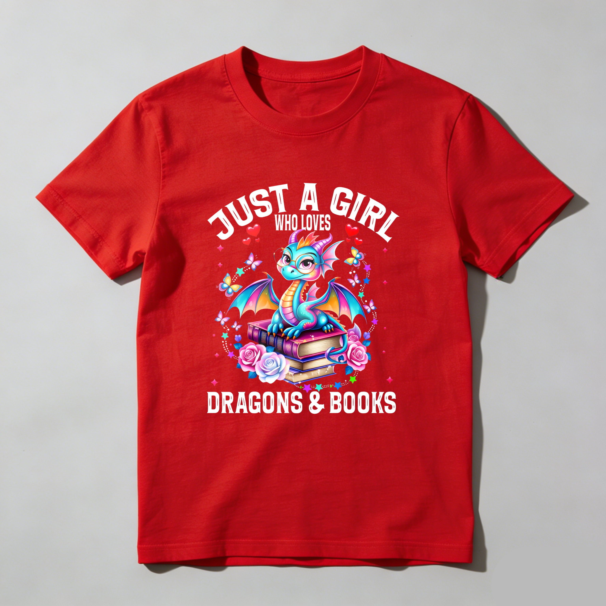 Wardrobecart Just A Girl Who Loves Dragons And Books Tshirt
