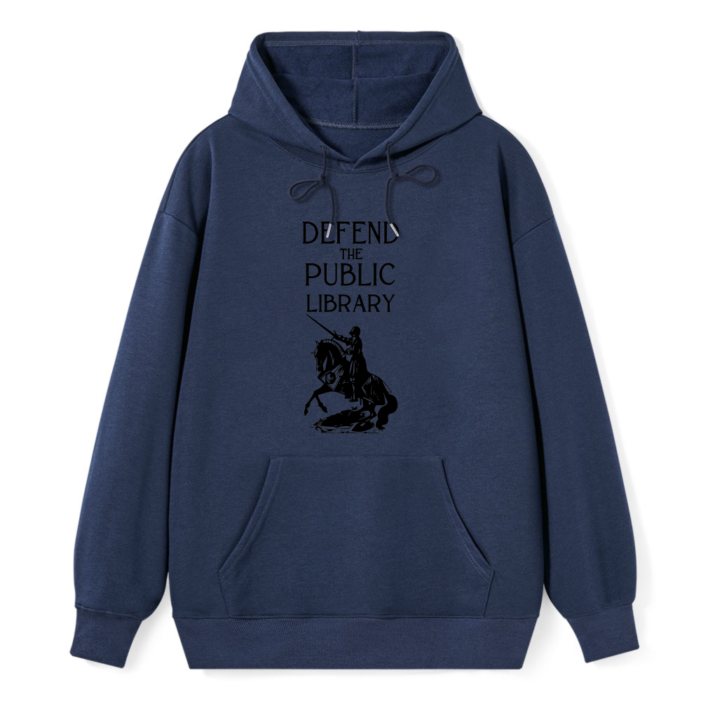 Wardrobecart Defend The Public Library Knight On Horseback Unisex Classic Hoodie