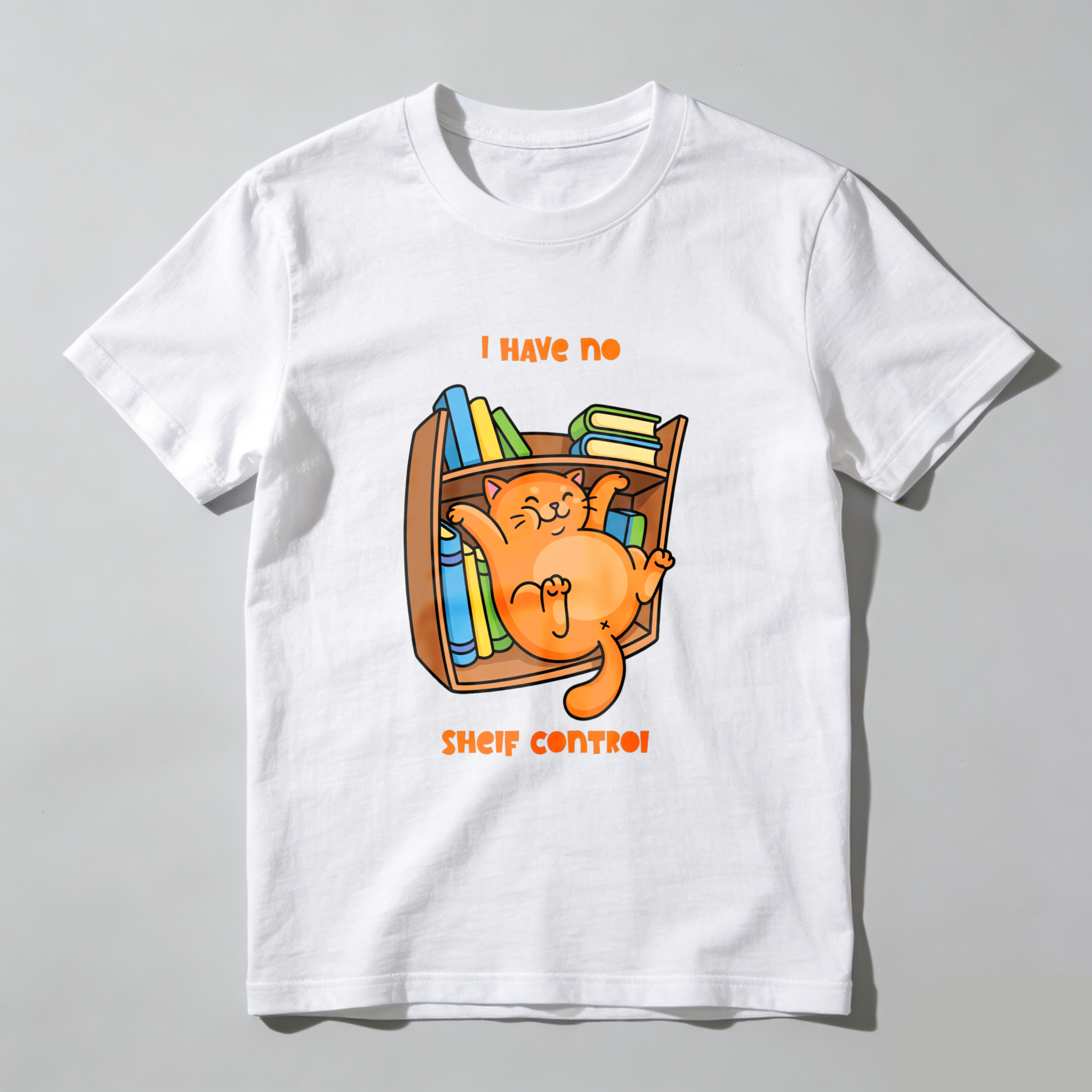 Wardrobecart Cat In Bookshelf I Have No Shelf Control Unisex Classic T-shirt