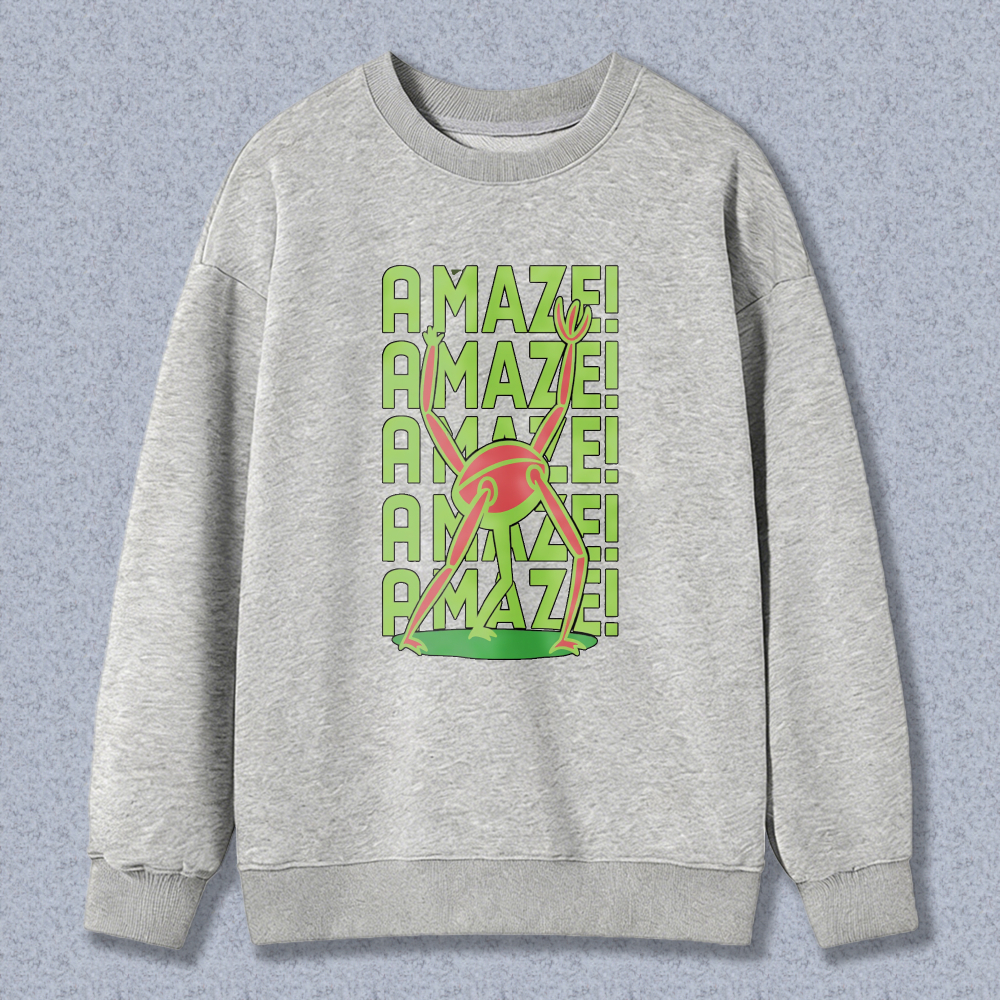 Wardrobecart Amaze Text And Frog Pattern Unisex Classic Sweatshirt