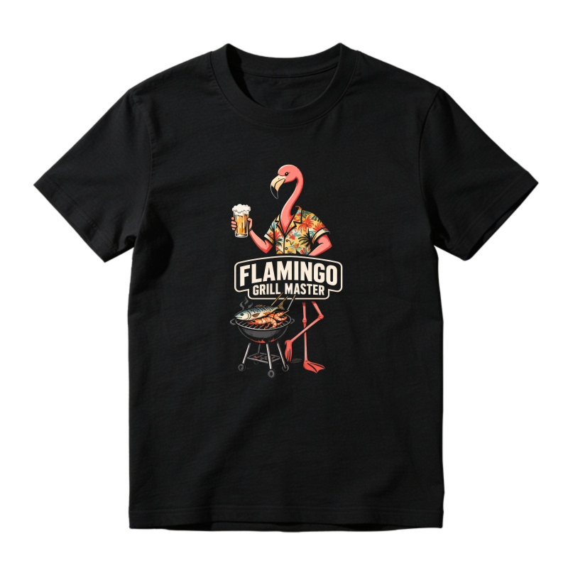 Flamingo Grill Master With Beer And Bbq Unisex Classic T-shirt