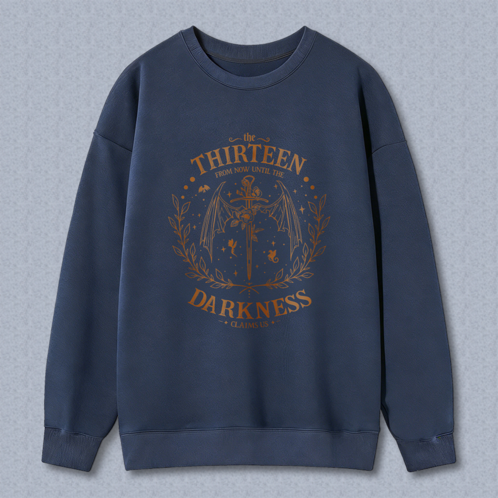 Wardrobecart Thirteen Darkness Design With Winged Sword And Laurel Wreath Unisex Classic Sweatshirt