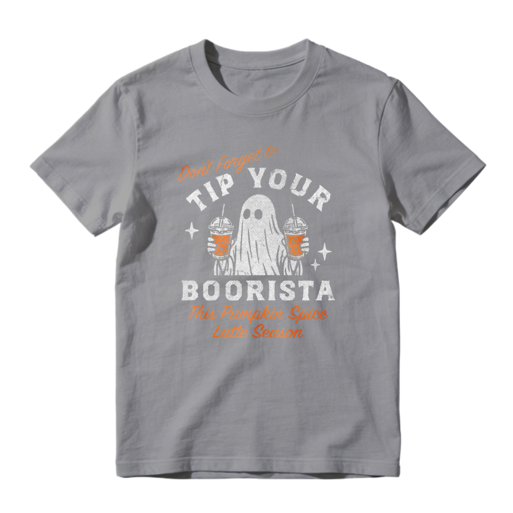 Tip Your Boorista Ghost Halloween Pumpkin Spice Latte Season Funny T-shirt