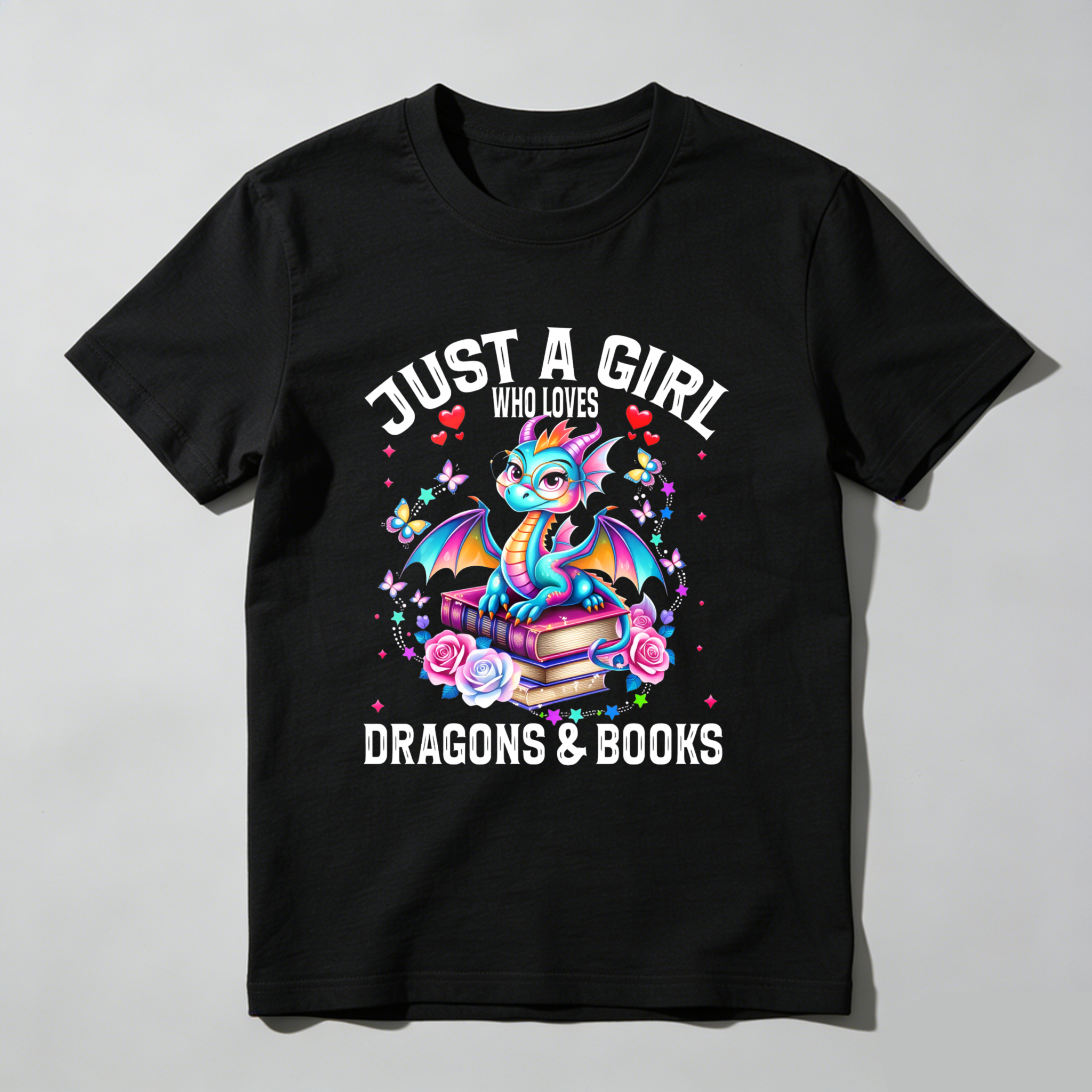 Wardrobecart Just A Girl Who Loves Dragons And Books Tshirt