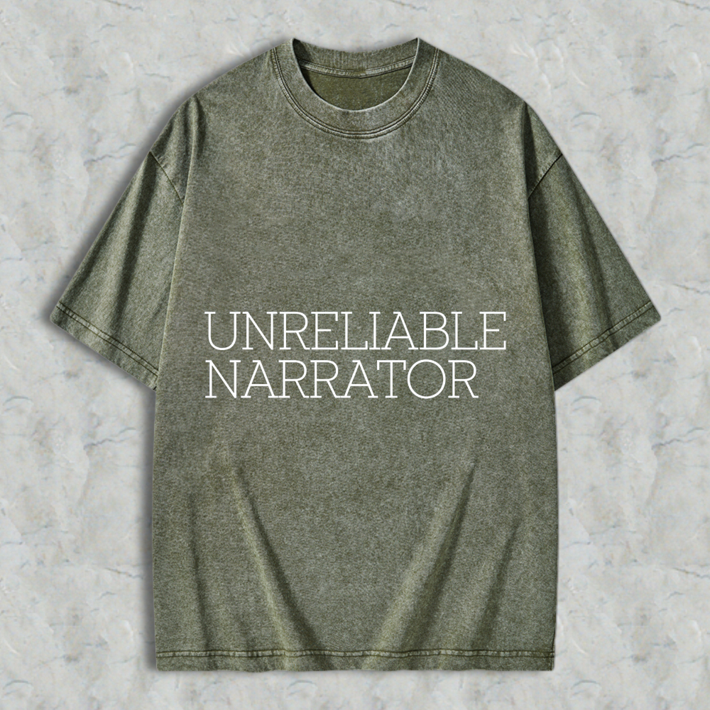 Wardrobecart Unreliable Narrator Unisex Washed T-shirt