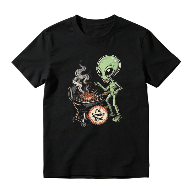 Alien Grilling Barbecue I Would Smoke That Funny Sci Fi Humor Unisex Classic T-shirt
