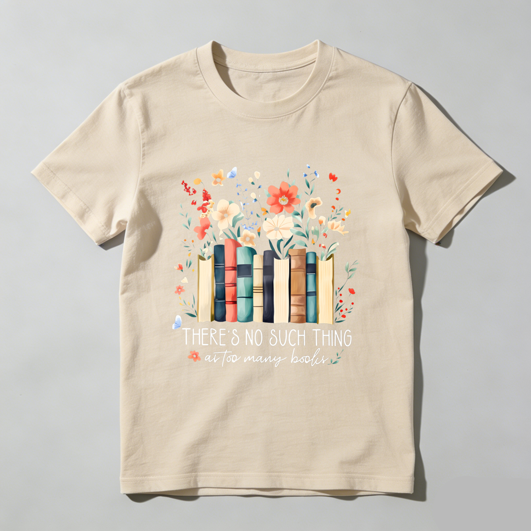 Wardrobecart Books And Flowers With Text Tshirt