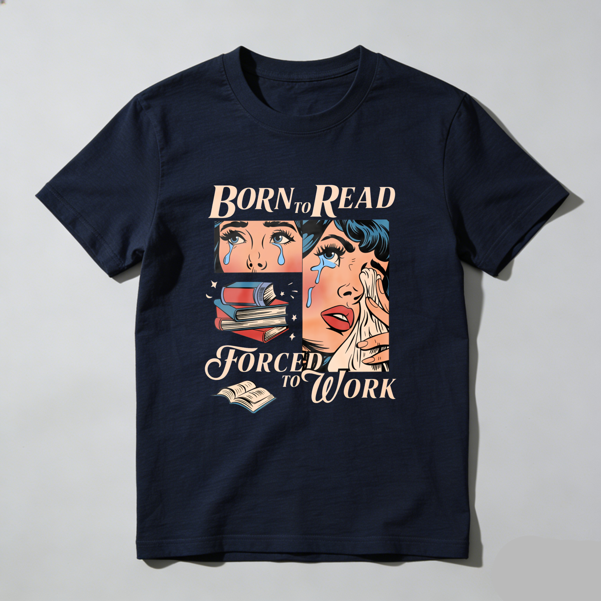 Wardrobecart Born To Read Forced To Work Tshirt