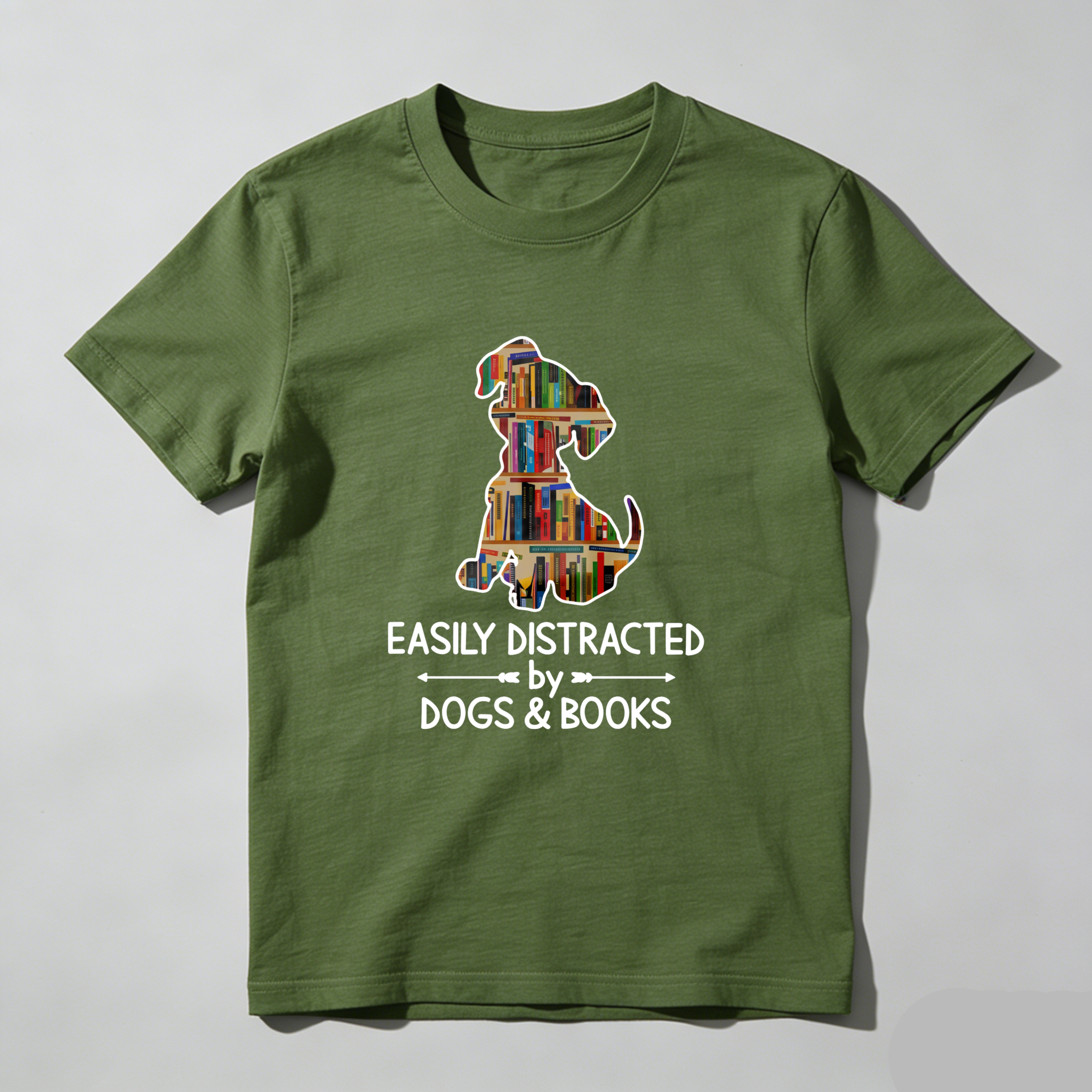 Wardrobecart Dog Made Of Books Easily Distracted By Dogs And Books Tshirt