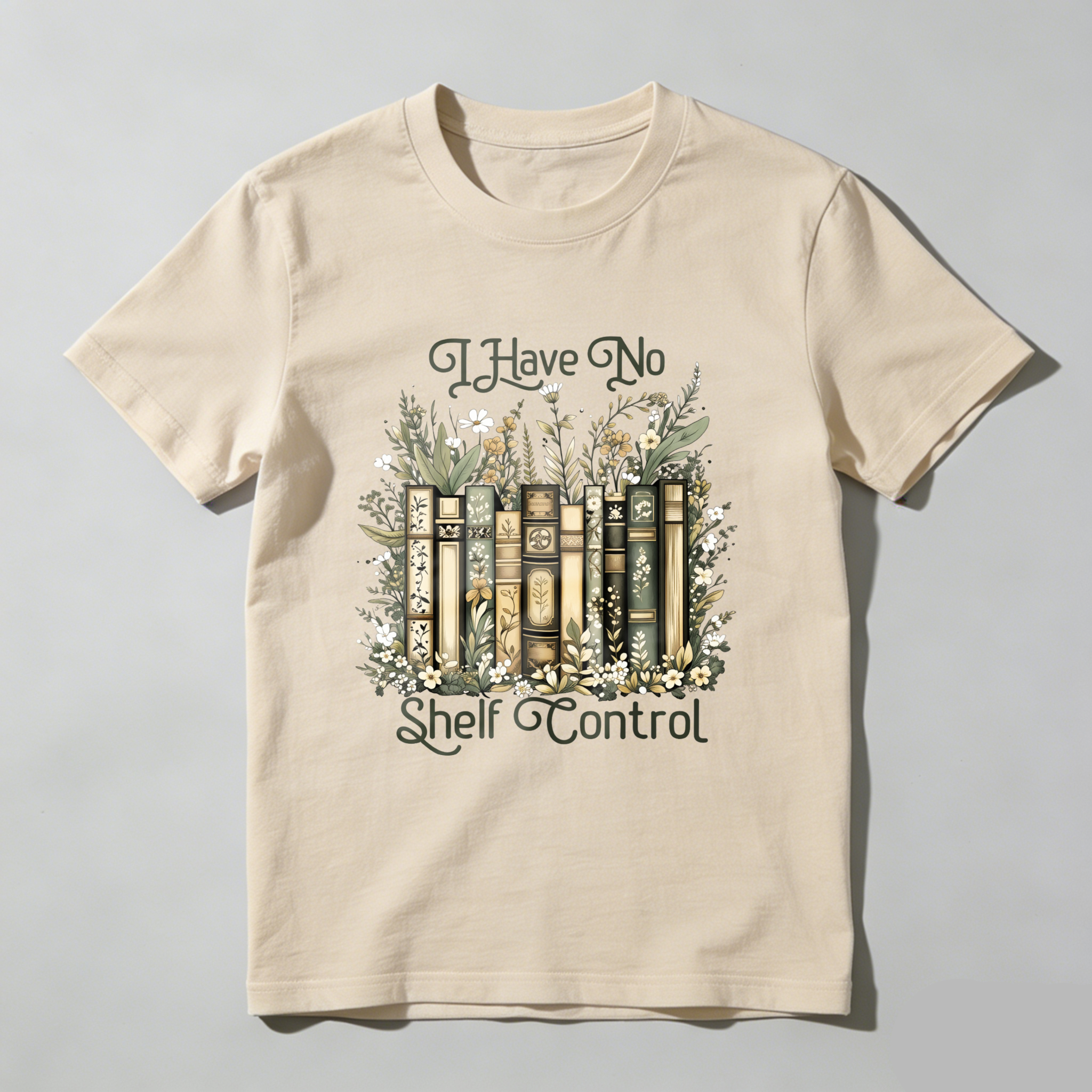 Wardrobecart Bookshelf And Floral Design I Have No Shelf Control Unisex Classic T-shirt