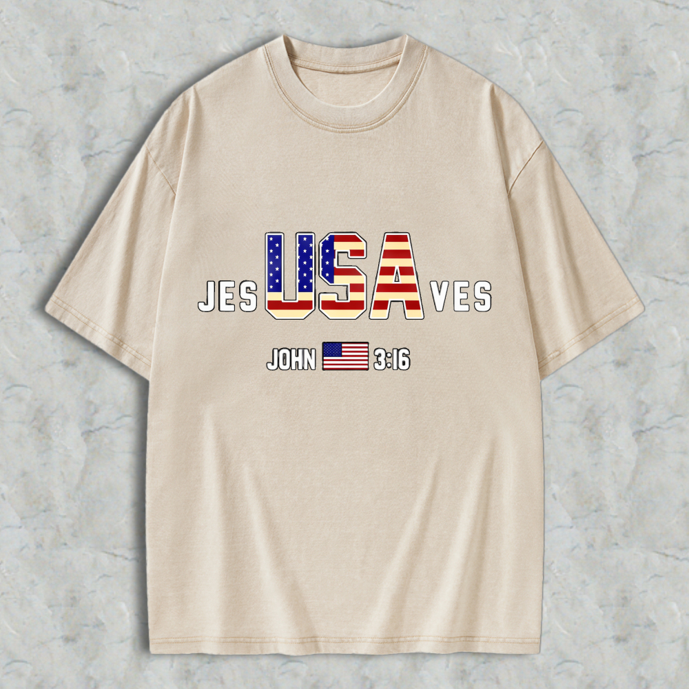 Jesus Usa Loves John 316 Washed T-shirt