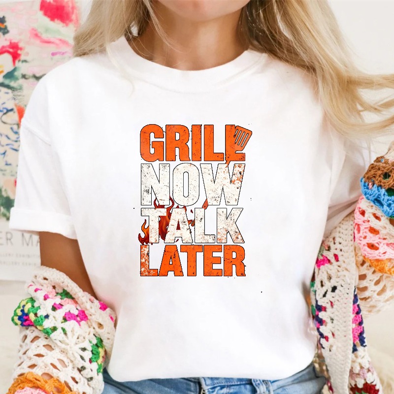 Grill Now Talk Later Barbecue Funny Quote Unisex Classic T-shirt