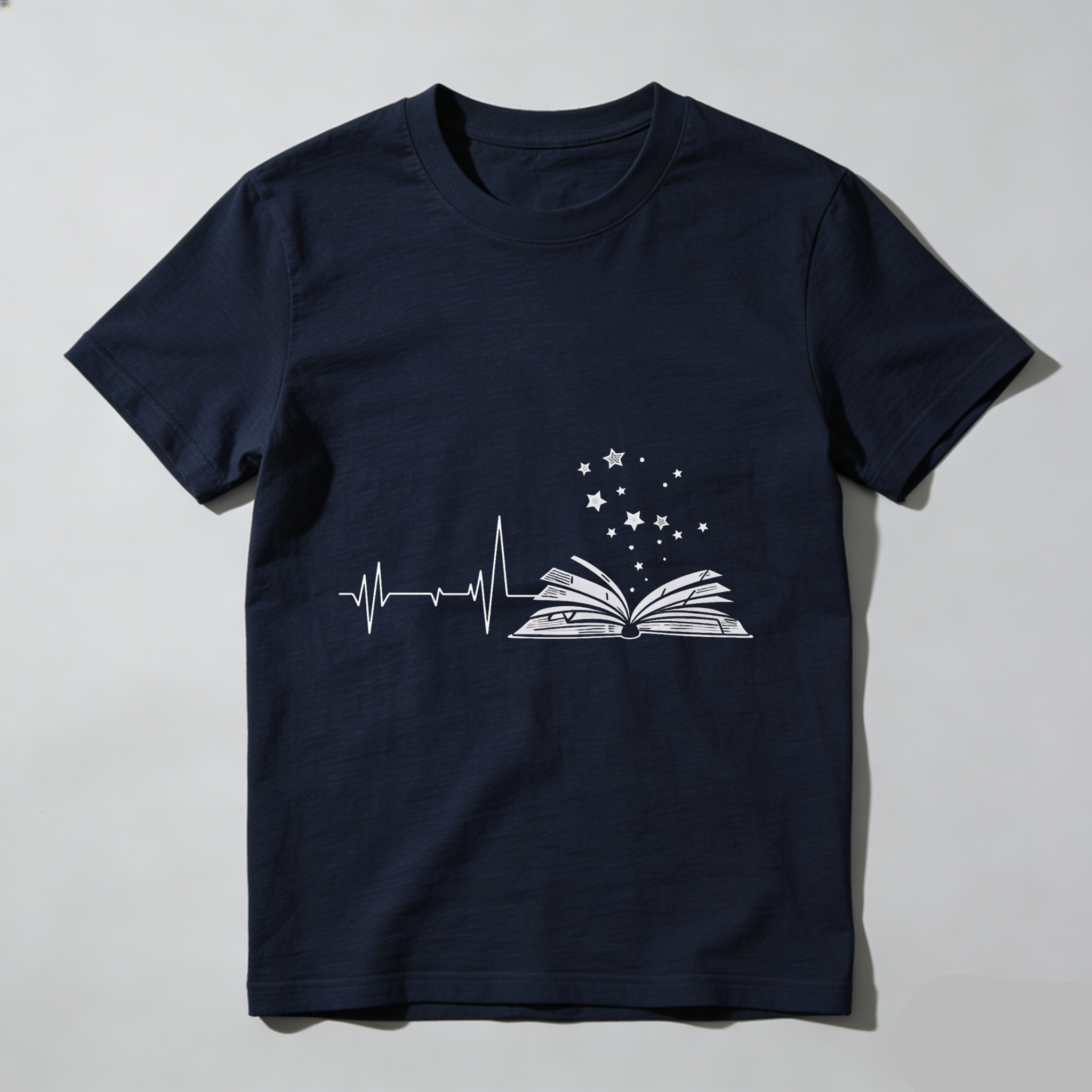 Wardrobecart Heartbeat Book Stars Pattern Print Tshirt