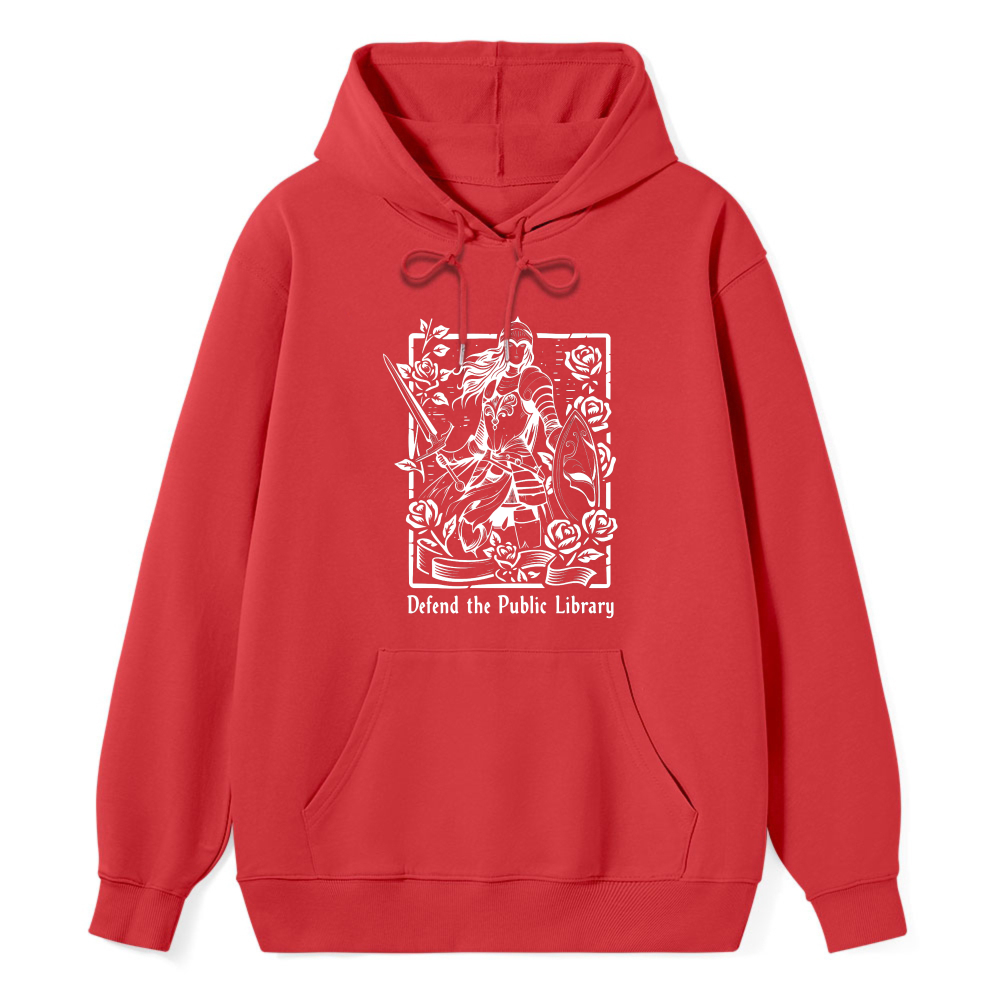 Wardrobecart Knight With Book And Roses Defend The Public Library Unisex Classic Hoodie