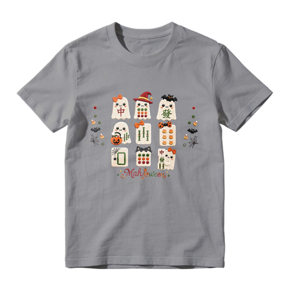 Halloween Mahjong Tiles Ghost Pumpkin Cat Unisex Classic T-shirt