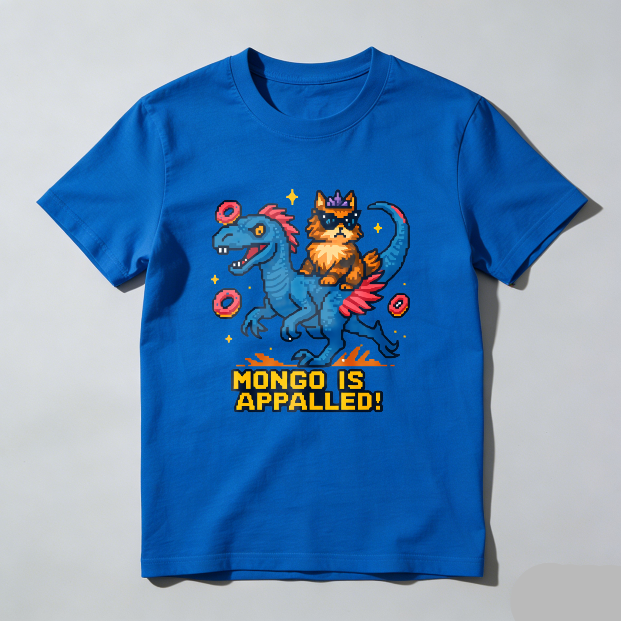 Wardrobecart Cat Riding Dragon With Donuts And Stars Tshirt
