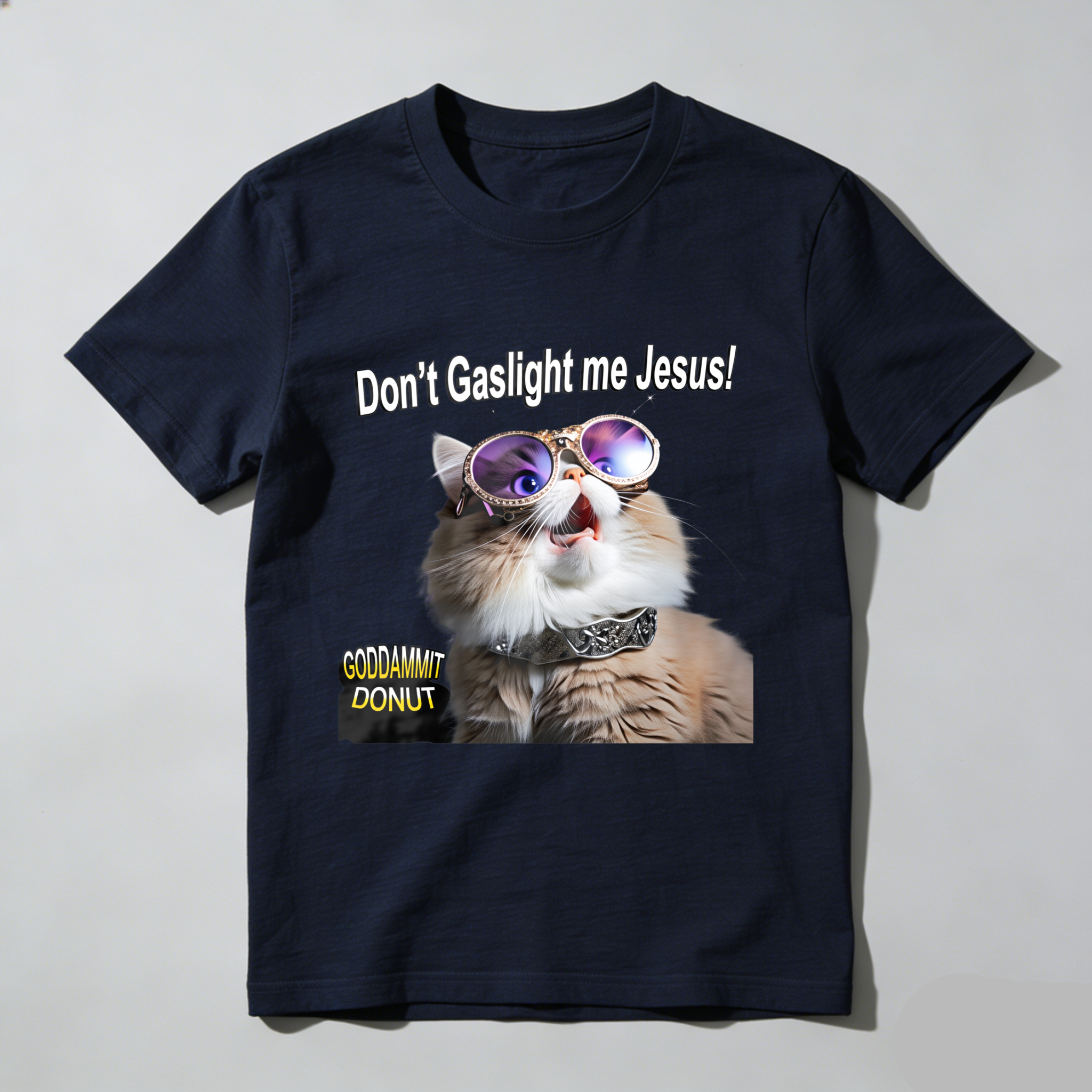Wardrobecart Don't Gaslight Me  Cat With Sunglasses Tshirt