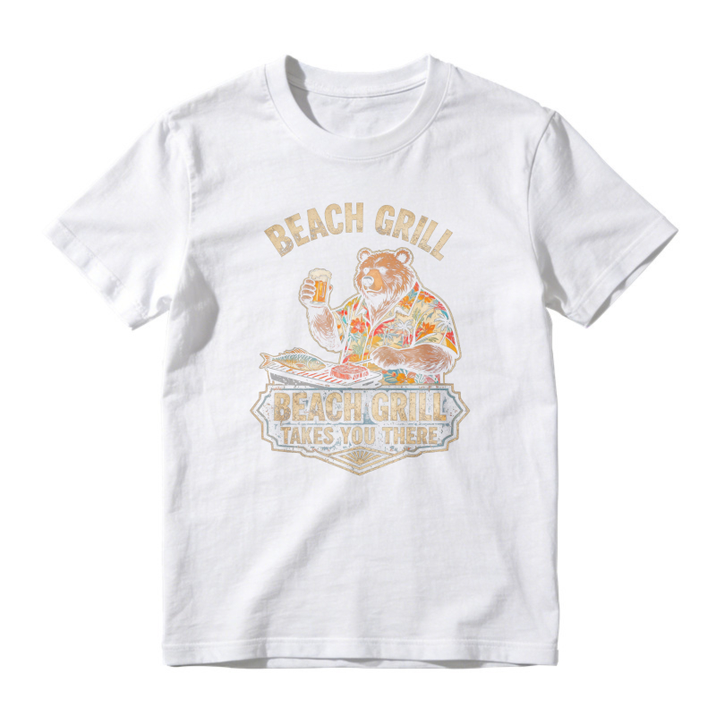 Beach Grill Bear With Beer And Seafood Unisex Classic T-shirt