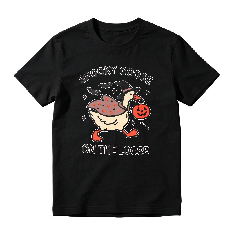 Spooky Goose On The Loose Halloween Witch Hat Pumpkin Unisex Classic T-shirt