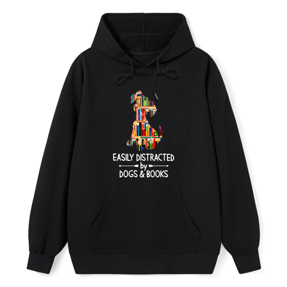 Wardrobecart Dog Made Of Books Easily Distracted By Dogs And Books Unisex Classic Hoodie