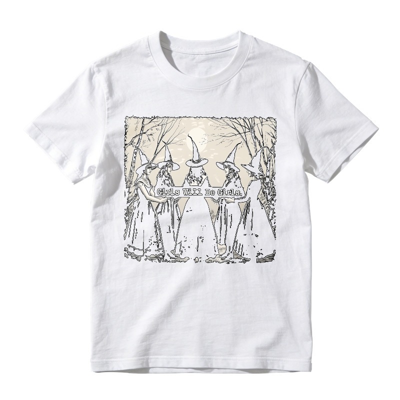 Witches Silhouette Girls Will Be Girls Halloween Graphic Unisex Classic T-shirt