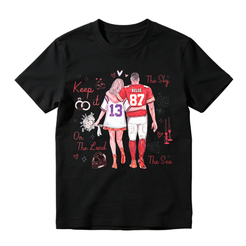 Keep It On The Land The Sky The Sea Football Couple Jersey Number 13 And 87 Kelsey Unisex Classic T-shirt