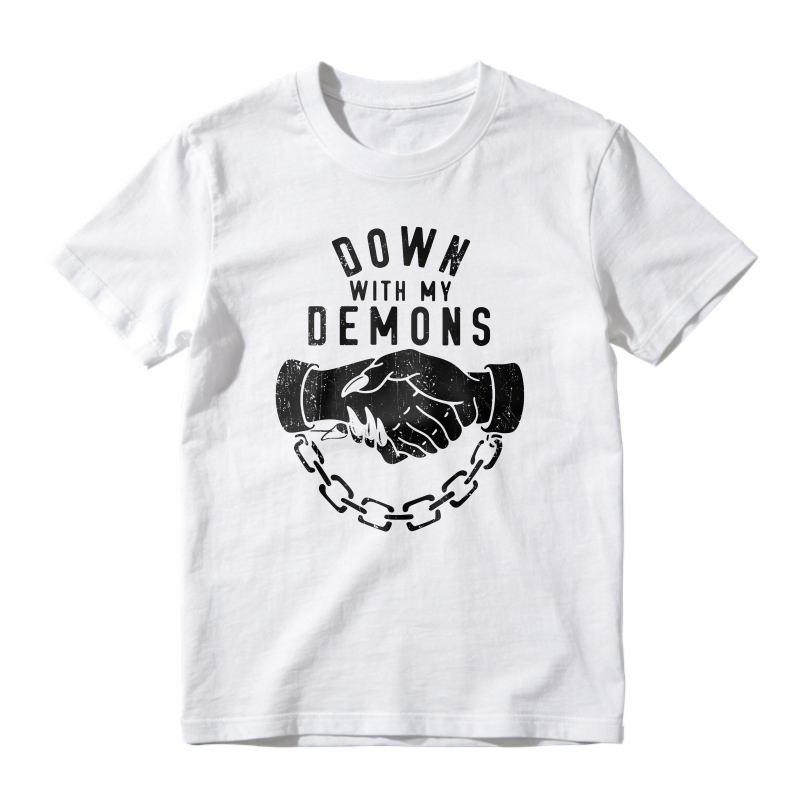 Down With My Demons Handshake Chain Graphic, Unisex Classic T-shirt