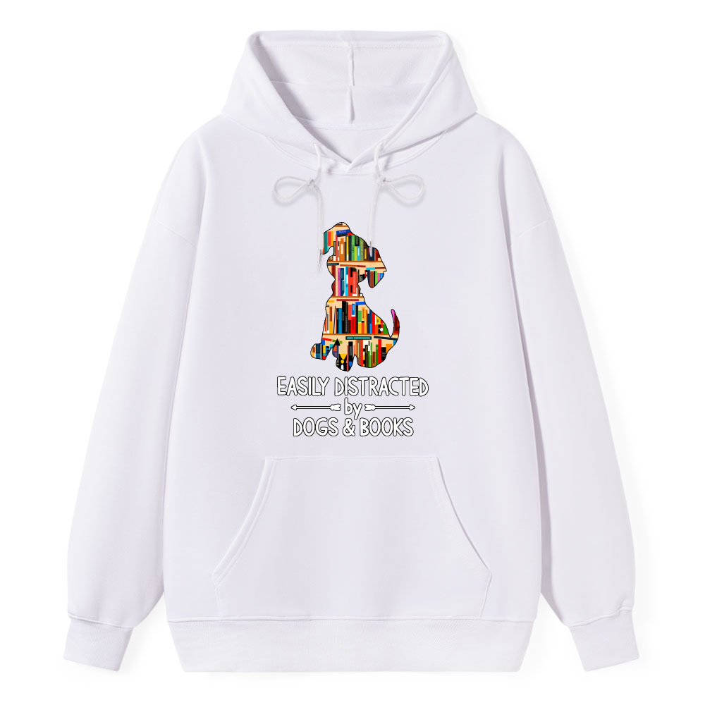 Wardrobecart Dog Made Of Books Easily Distracted By Dogs And Books Unisex Classic Hoodie