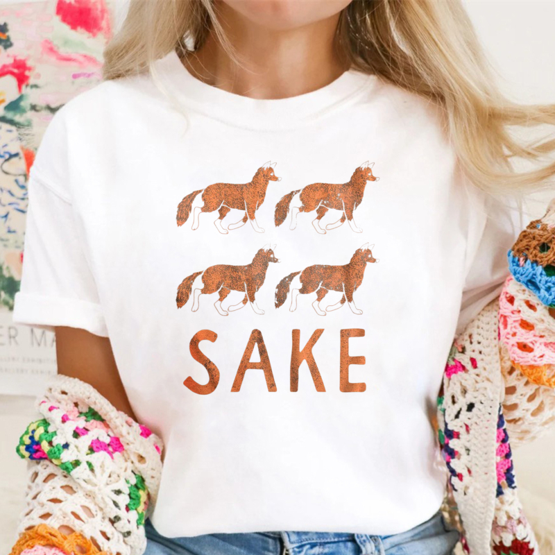 Four Fox Sake Funny Graphic Novelty Tee