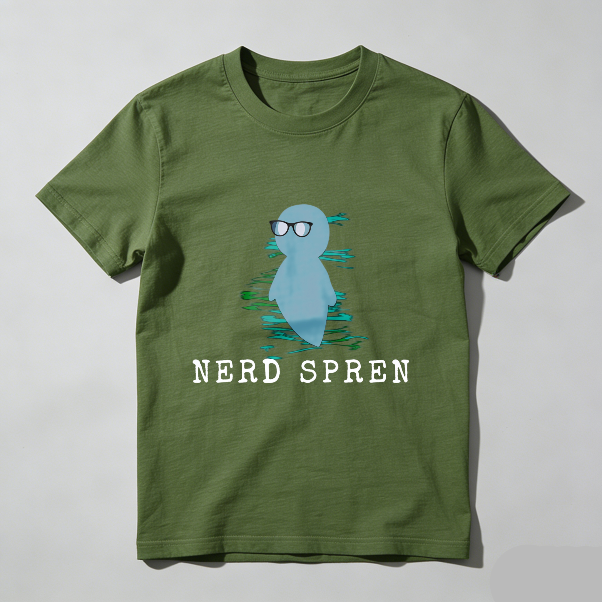 Wardrobecart Nerd Spren With Glasses And Water Ripple Effect Tshirt