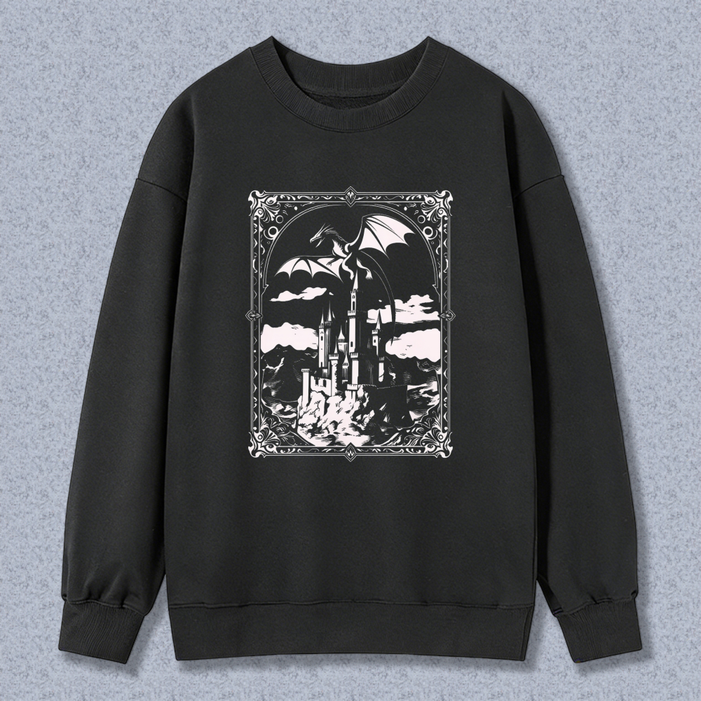 Wardrobecart Fantasy Castle With Bats And Clouds Unisex Classic Sweatshirt
