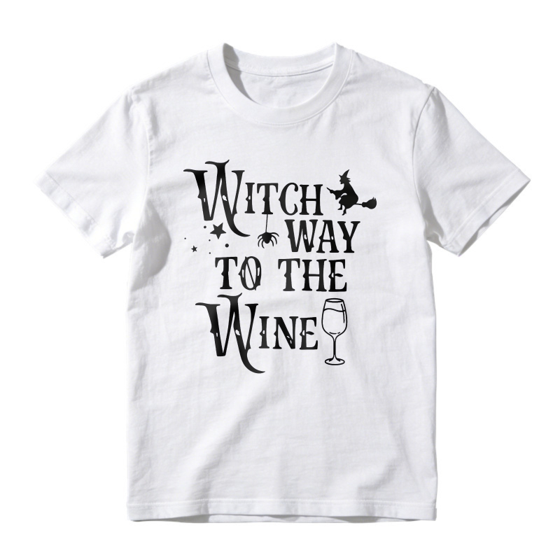 Witch Way To The Wine Halloween Funny Quote Unisex Classic T-shirt