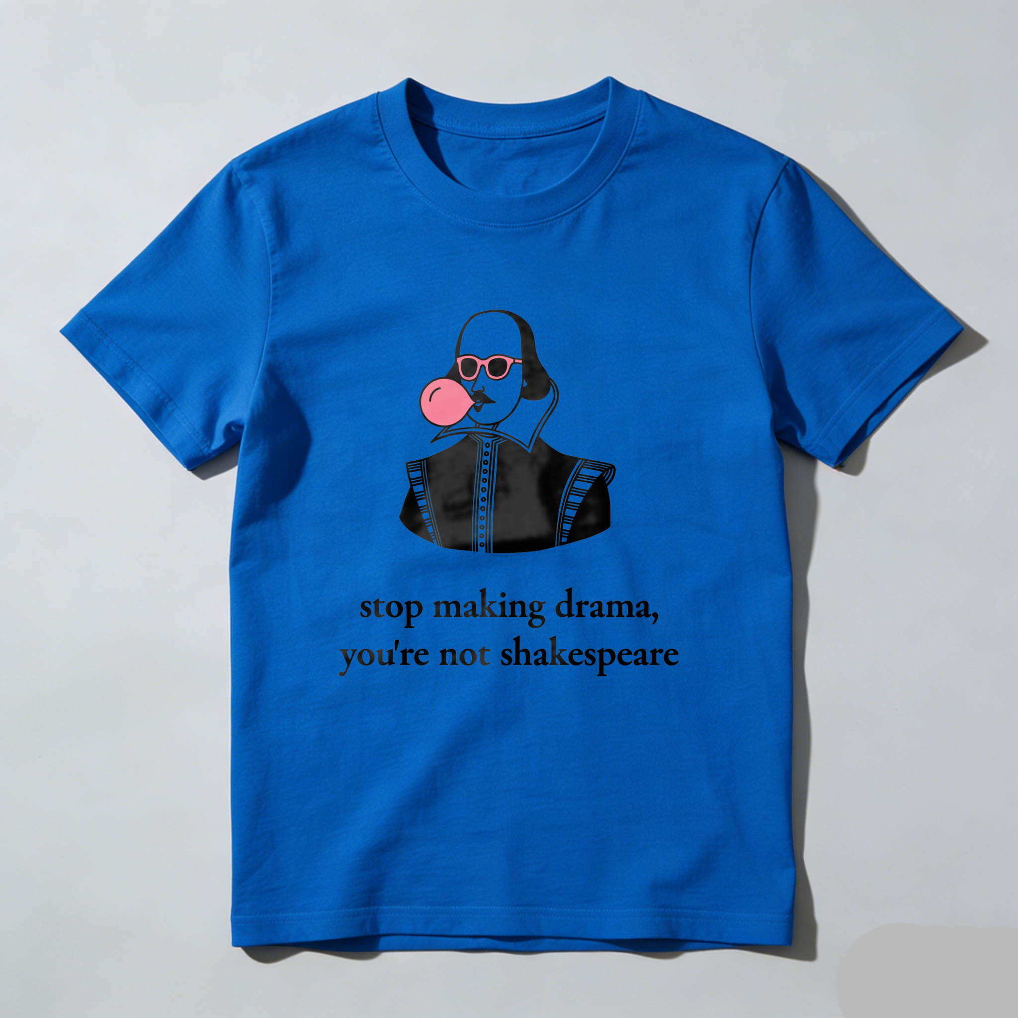 Wardrobecart Shakespeare With Pink Bubblegum And Sunglasses Tshirt