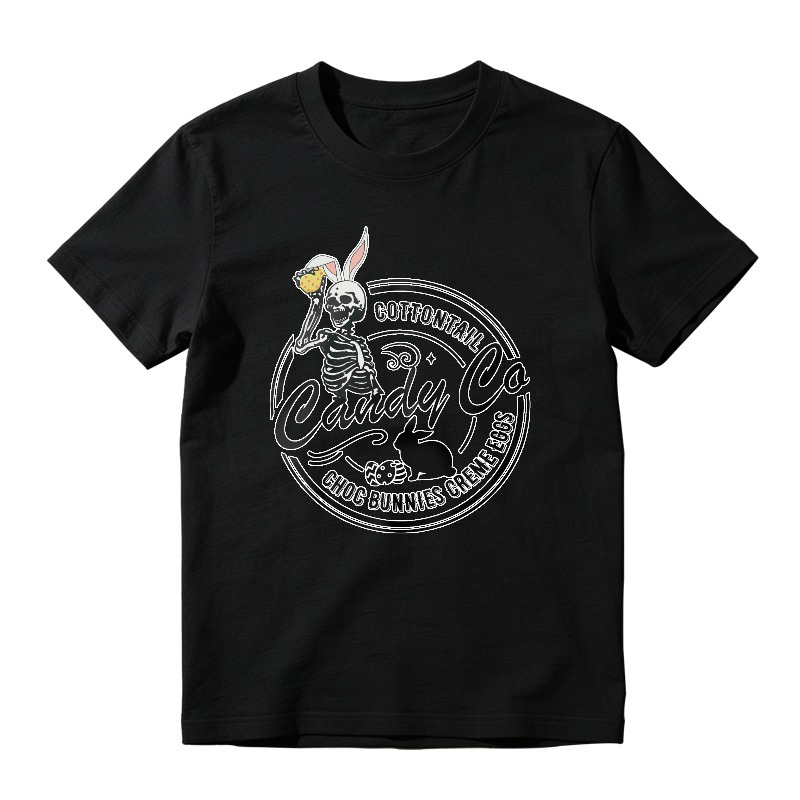 Skeleton Bunny Holding Carrot, Cottontail Candy Co Choc Bunnies Creme Eggs, Unisex Classic T-shirt