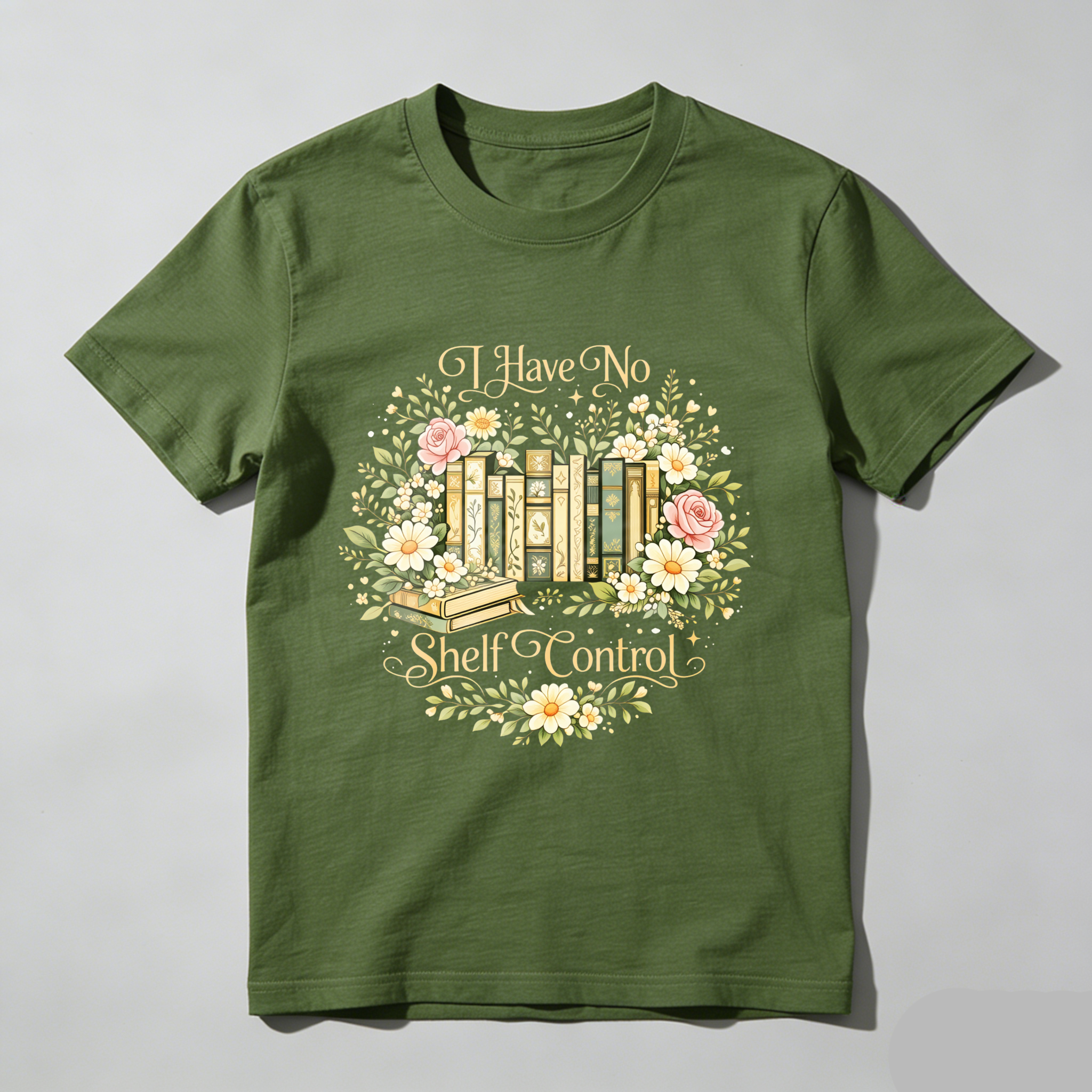 Wardrobecart I Have No Shelf Control Bookshelf Floral Design Unisex Classic T-shirt