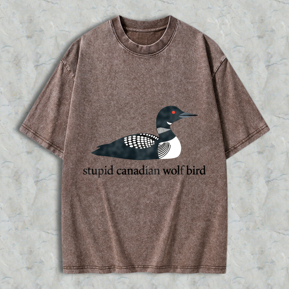 Wardrobecart Loon Bird Design Unisex Washed T-shirt