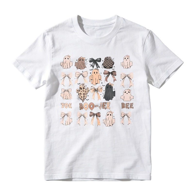 Cute Ghosts And Bows Pattern, Unisex Classic T-shirt