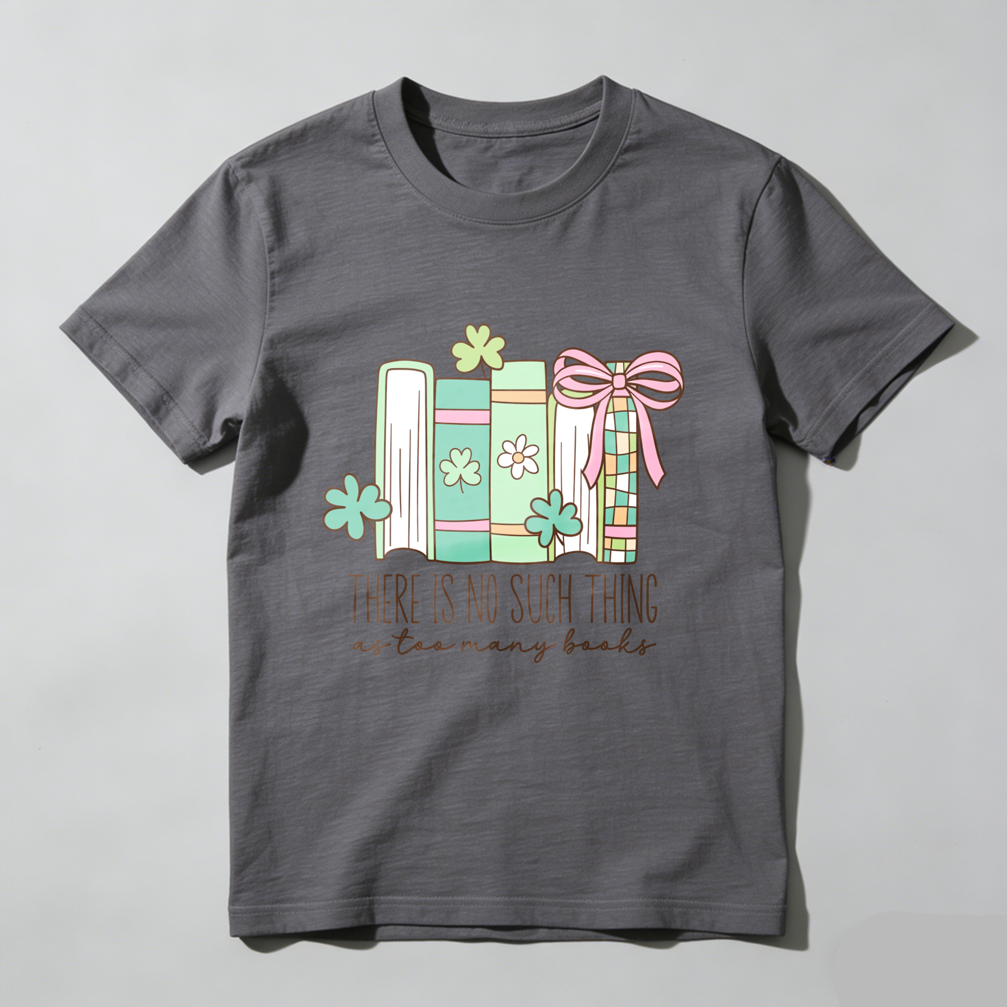 Wardrobecart Books With Flowers And Ribbon Design tshirt