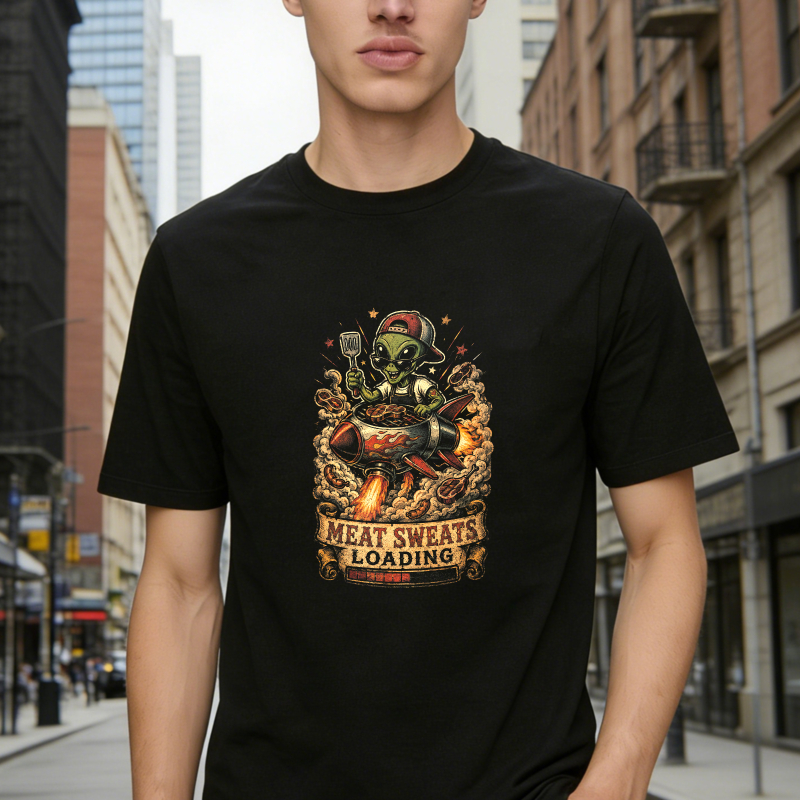 Meat Sweats Loading Zombie Chef Grilling Barbecue Funny Foodie Unisex Classic T-shirt