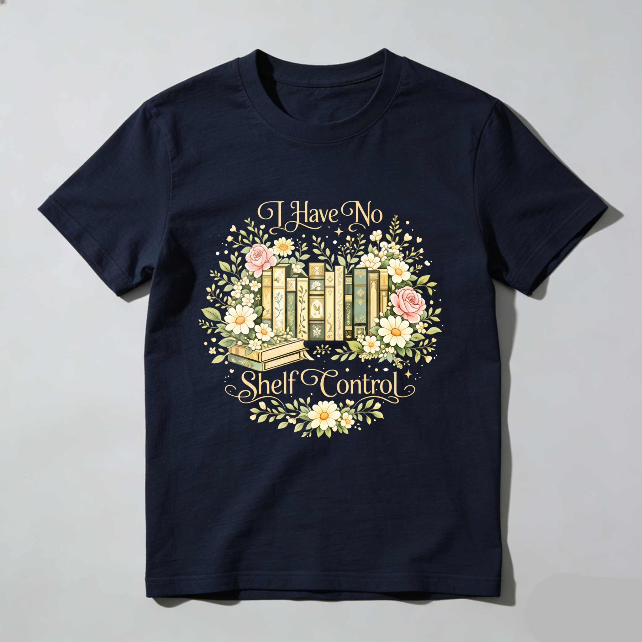 Wardrobecart I Have No Shelf Control Bookshelf Floral Design Unisex Classic T-shirt